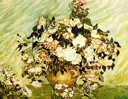Vincent Van Gogh Pink and White Roses Germany oil painting art
